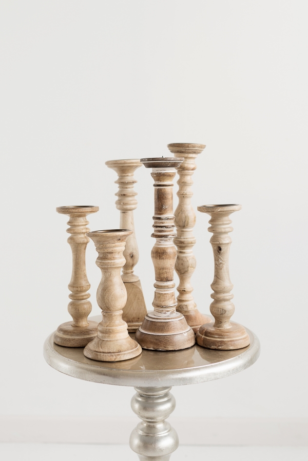 Natural Wooden Candlesticks Collection (6)