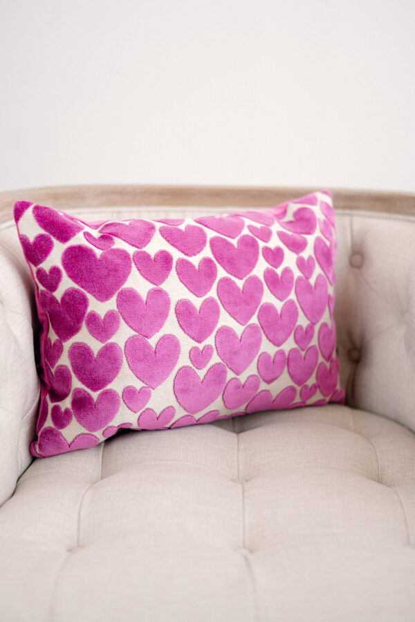 Fushia Hearts Pillow