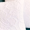 White Chenille Floral Pillows - Image 2