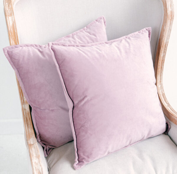 Pale Lilac Square Velvet Pillows