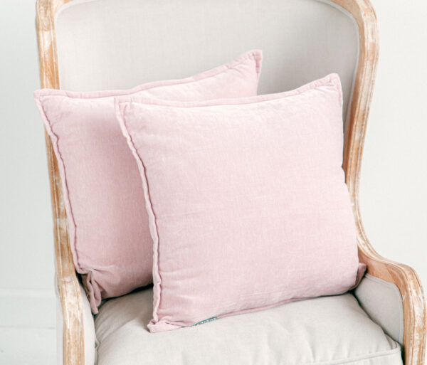 Pale Pink Velvet Square Pillows