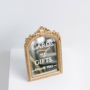 Gold Mirror Cards and Gifts Sign