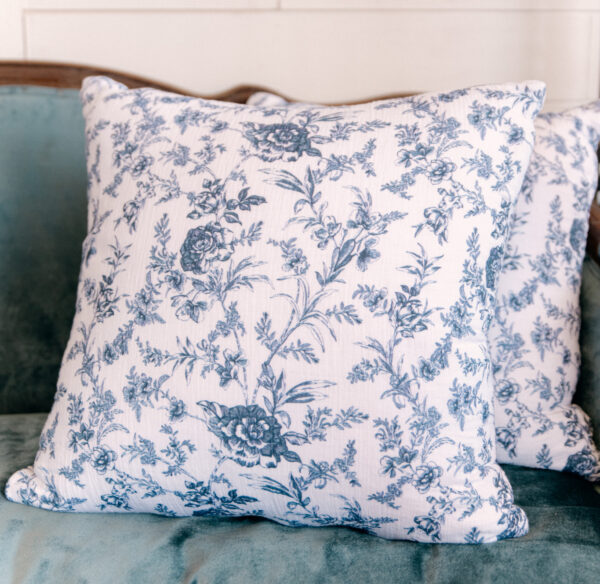 Blue and White Floral Shabby Chic Pillows