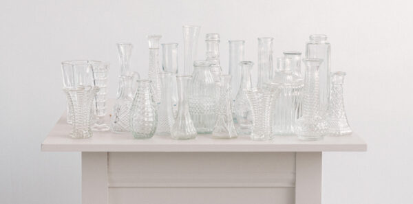 Miscellaneous Clear Stem Vase Collection (23 total)