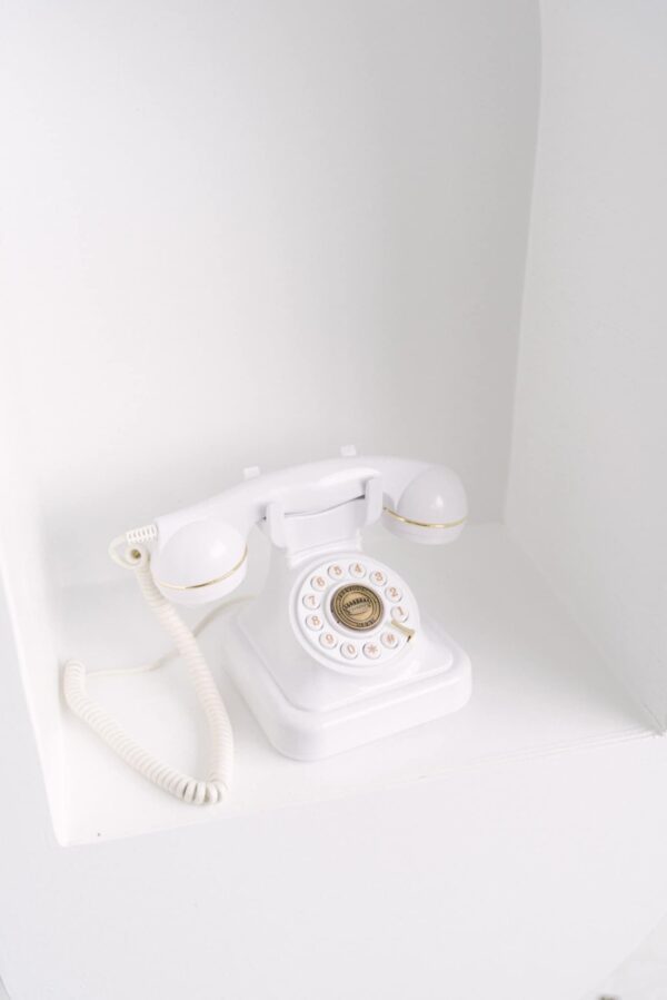 White Retro Audio Message Book Phone