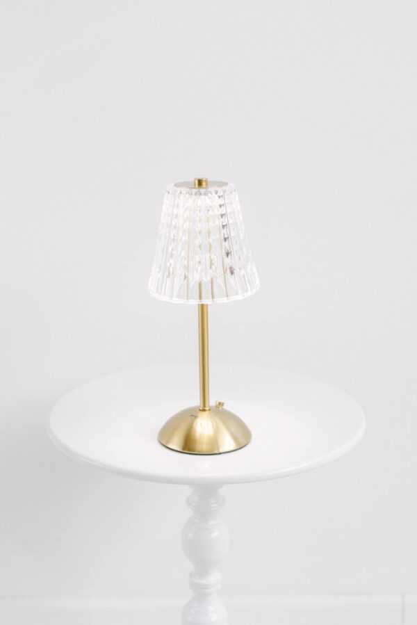 LED Table Lamp with Cut Crystal Shade