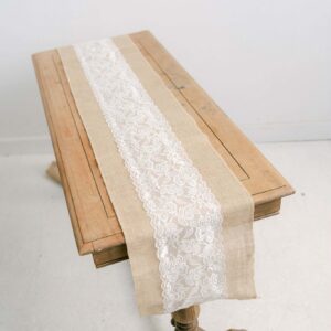 Burlap and Lace Table Runner (24 available)